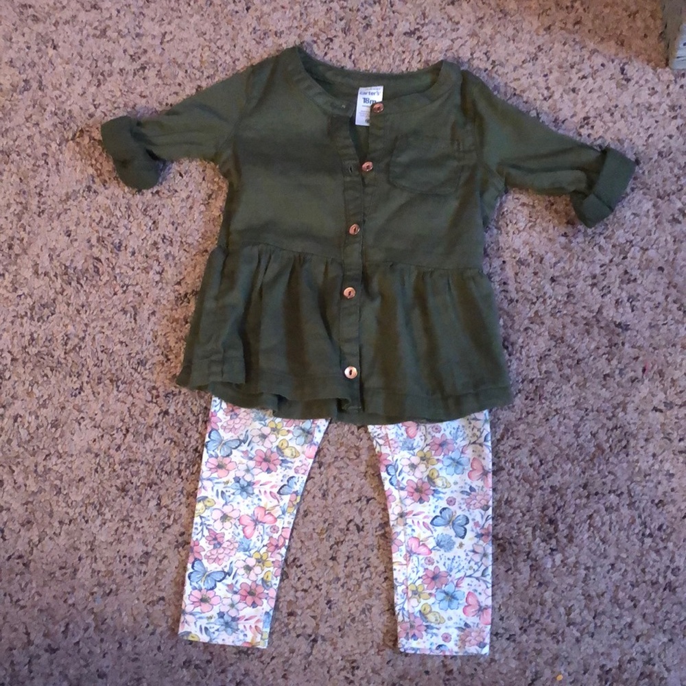 Baby girls size 18 months shirt and pants outfit